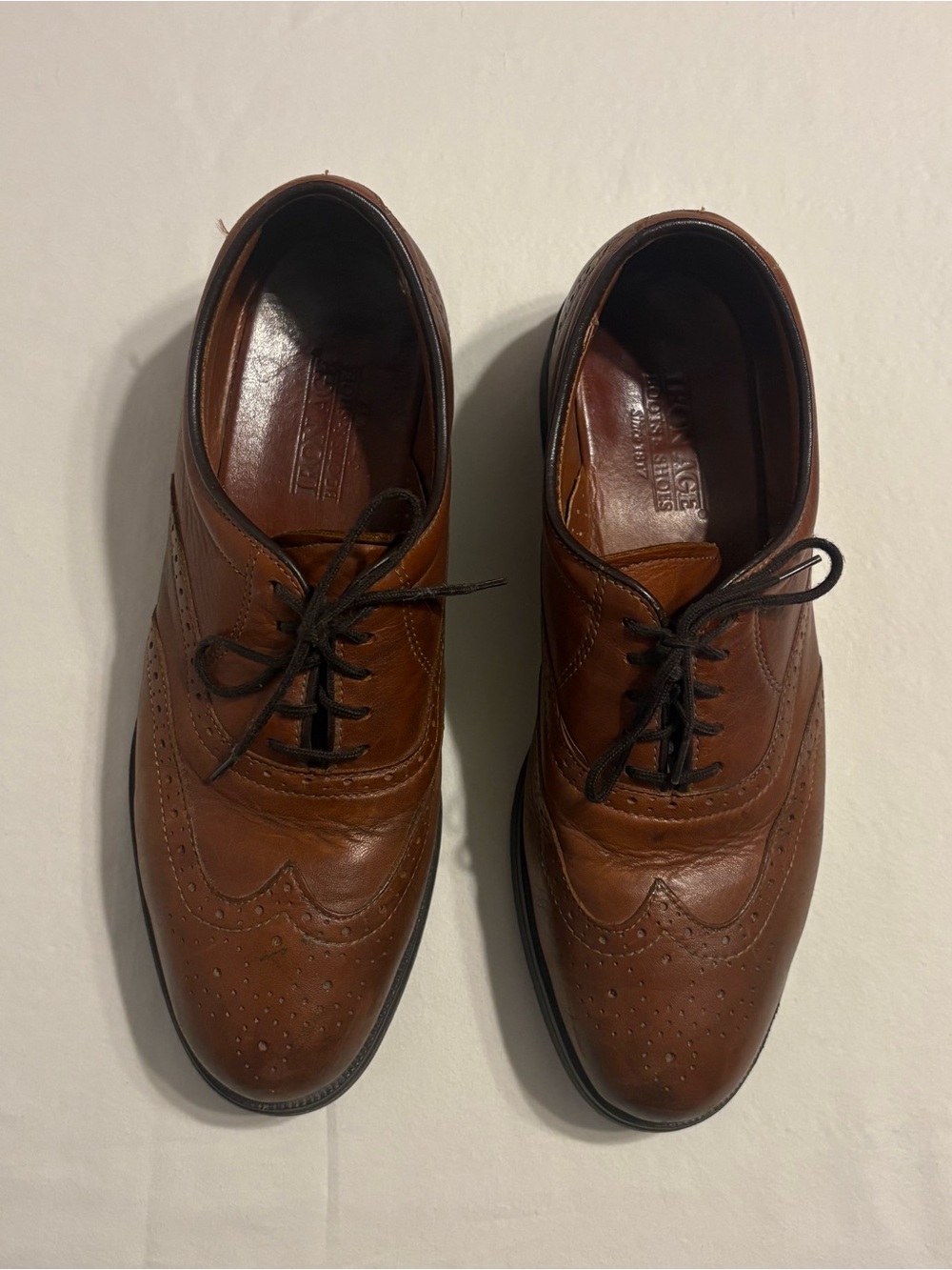 Vintage Iron Age Steel Toe Wingtip Dress Shoes size 8 1/2 Made in USA